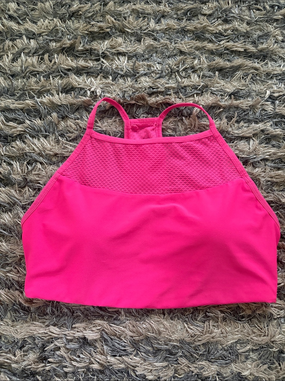 Women’s Hot Pink High-Neck Crop Bralette Removable Pads Size M - Picture 4 of 5